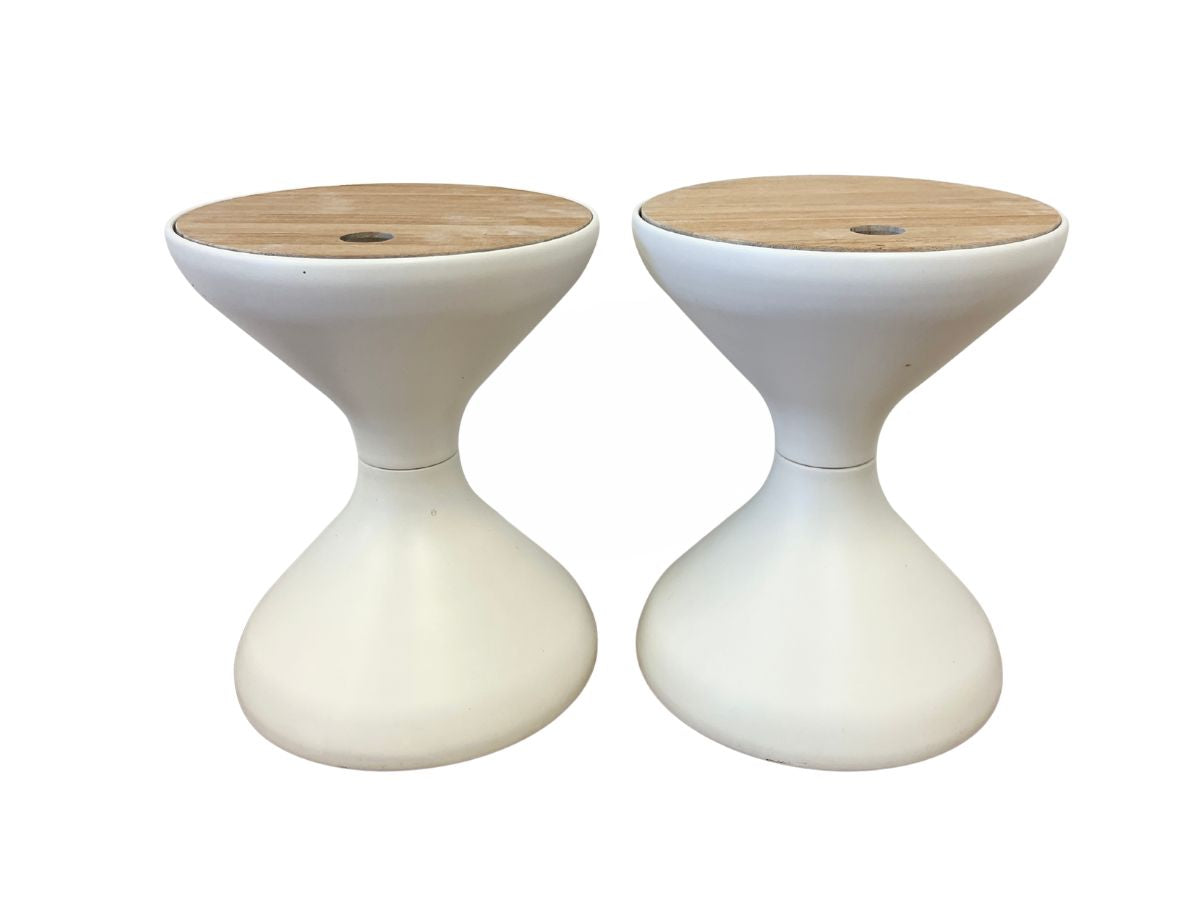 Gloster Bells Side Tables with Ice Buckets, Pair