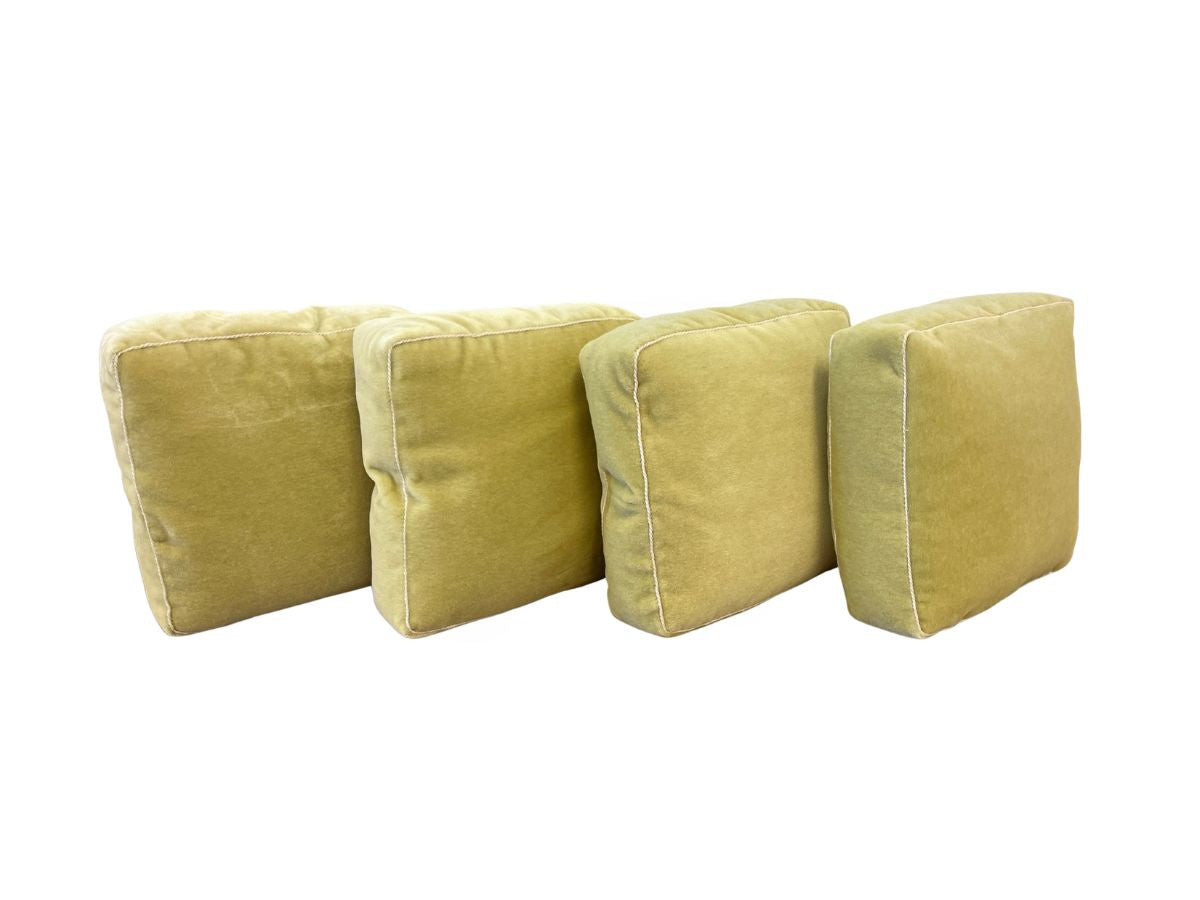 Custom Chartreuse Mohair Pillows, Set of 4