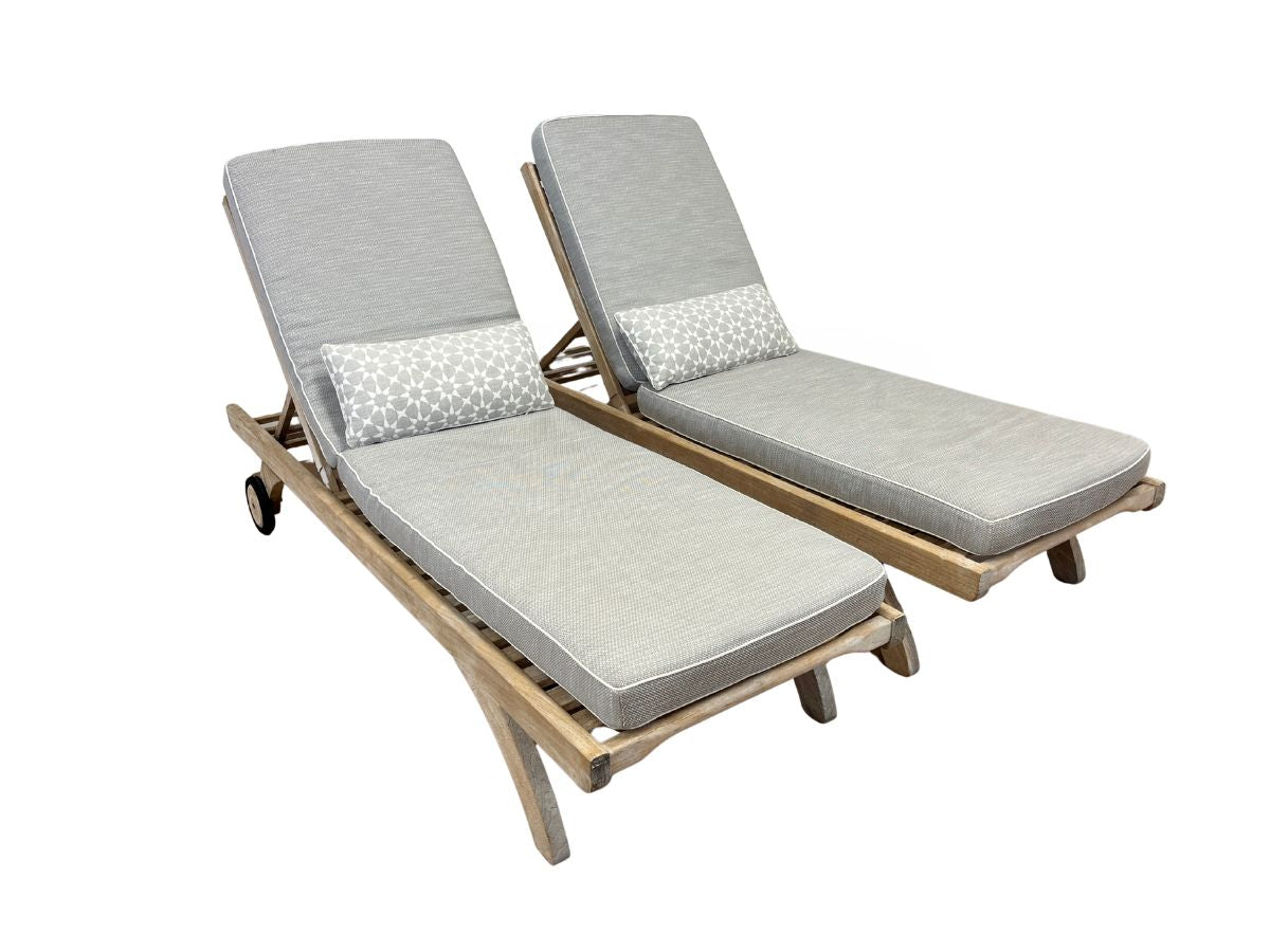 Barlow Tyrie Classic Chaise Lounges with Drink Trays, Pair (1 of 2)