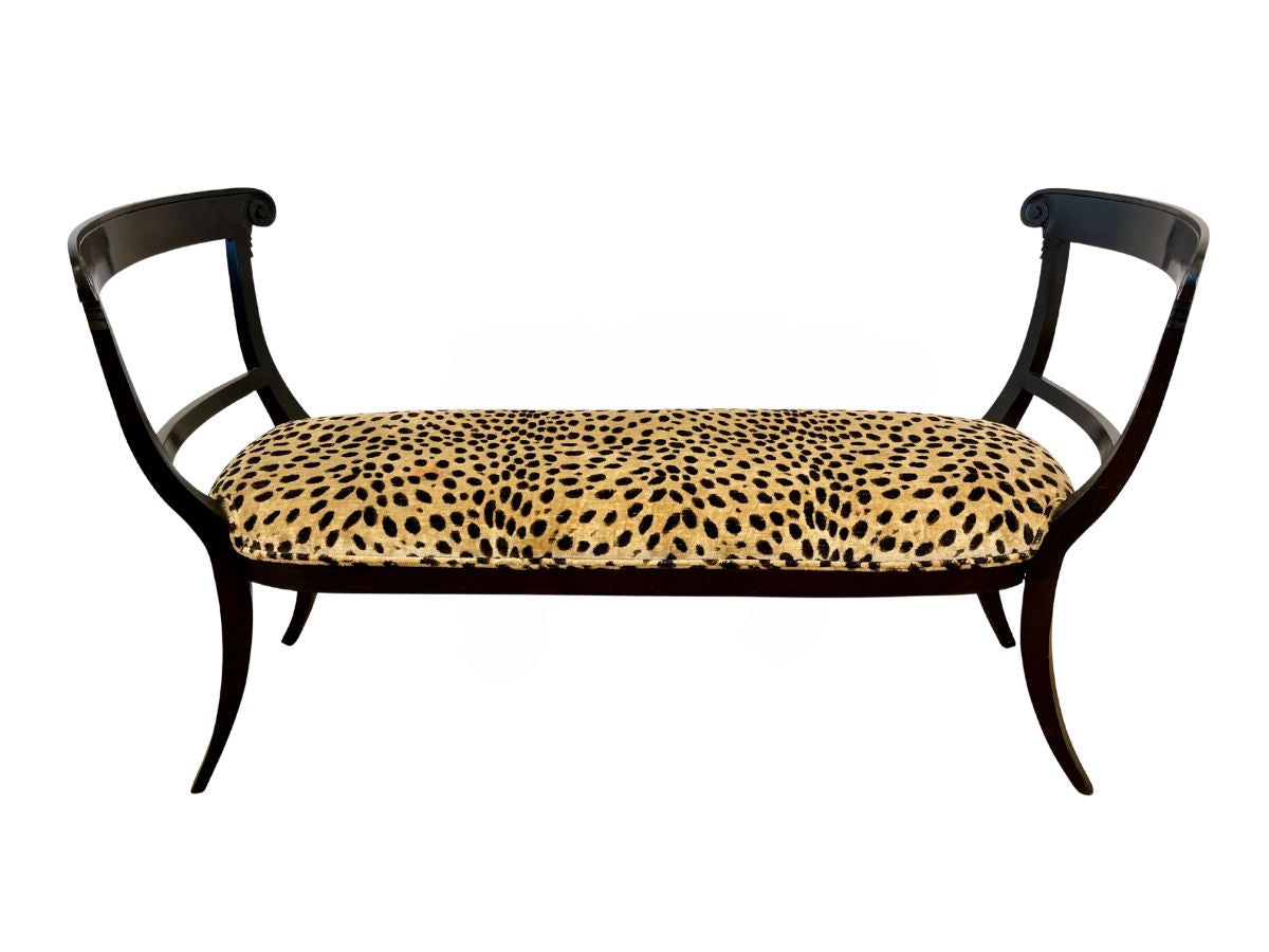 Vintage Hollywood Regency Custom Upholstered Bench