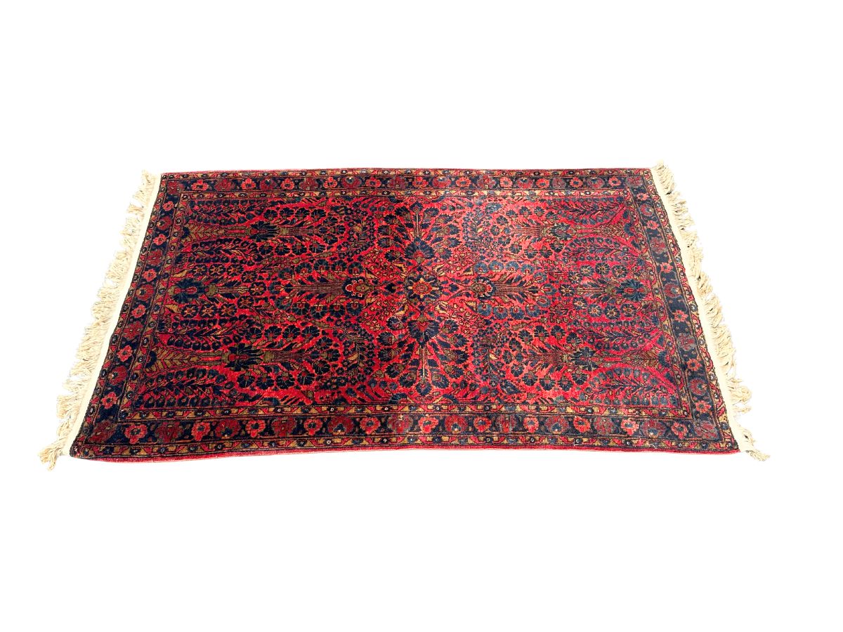 3 x 5 Vintage Wool Hand Knotted Sarouk Rug
