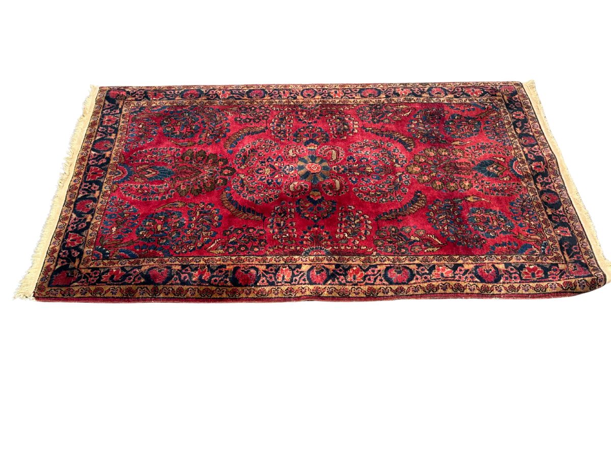 3 x 5 Vintage Wool Hand Knotted Sarouk Rug