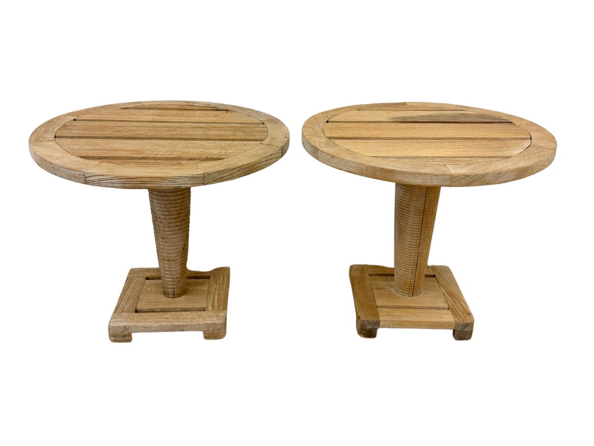 Sutherland Outdoor Teak Drink Tables, Pair (2 of 2)