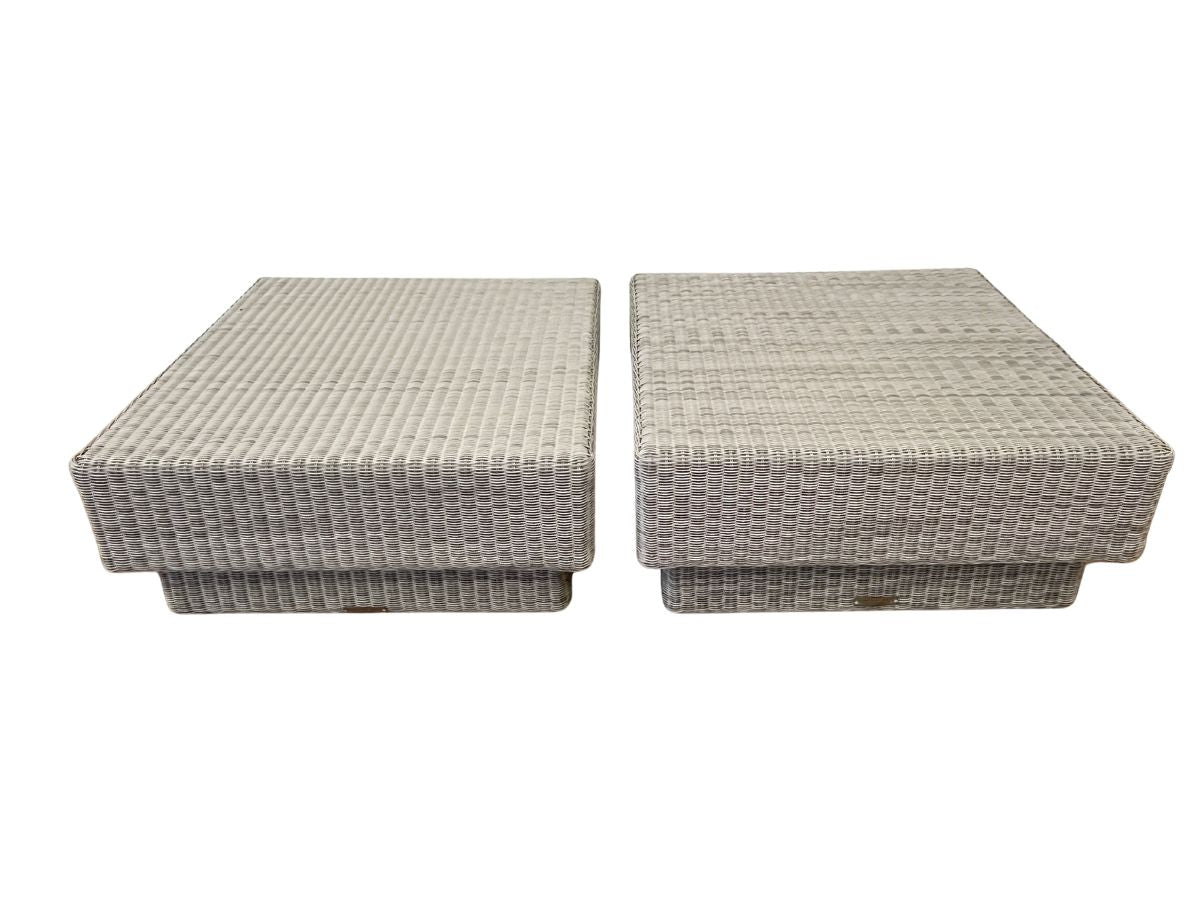 Kingsley Bate Westport Woven Cocktail Tables, Pair