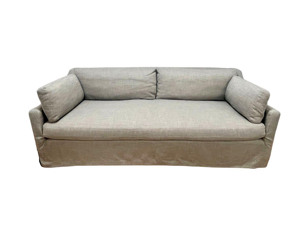 Restoration Hardware Slipcovered Classic Slope Arm Bench-Seat Sofa (1 of 2)