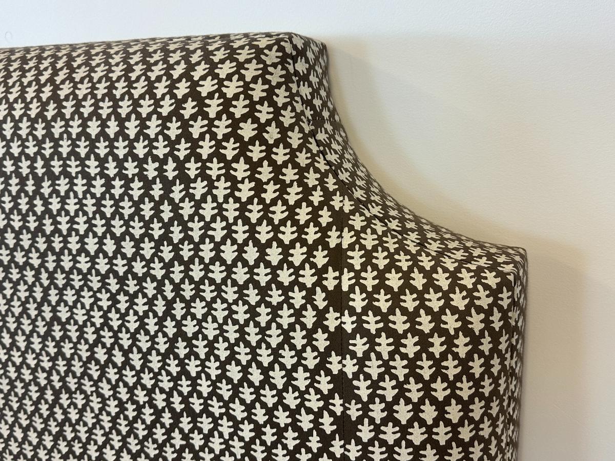 Sister Parish Burma Upholstered Queen Headboard & Coordinating Bedskirt