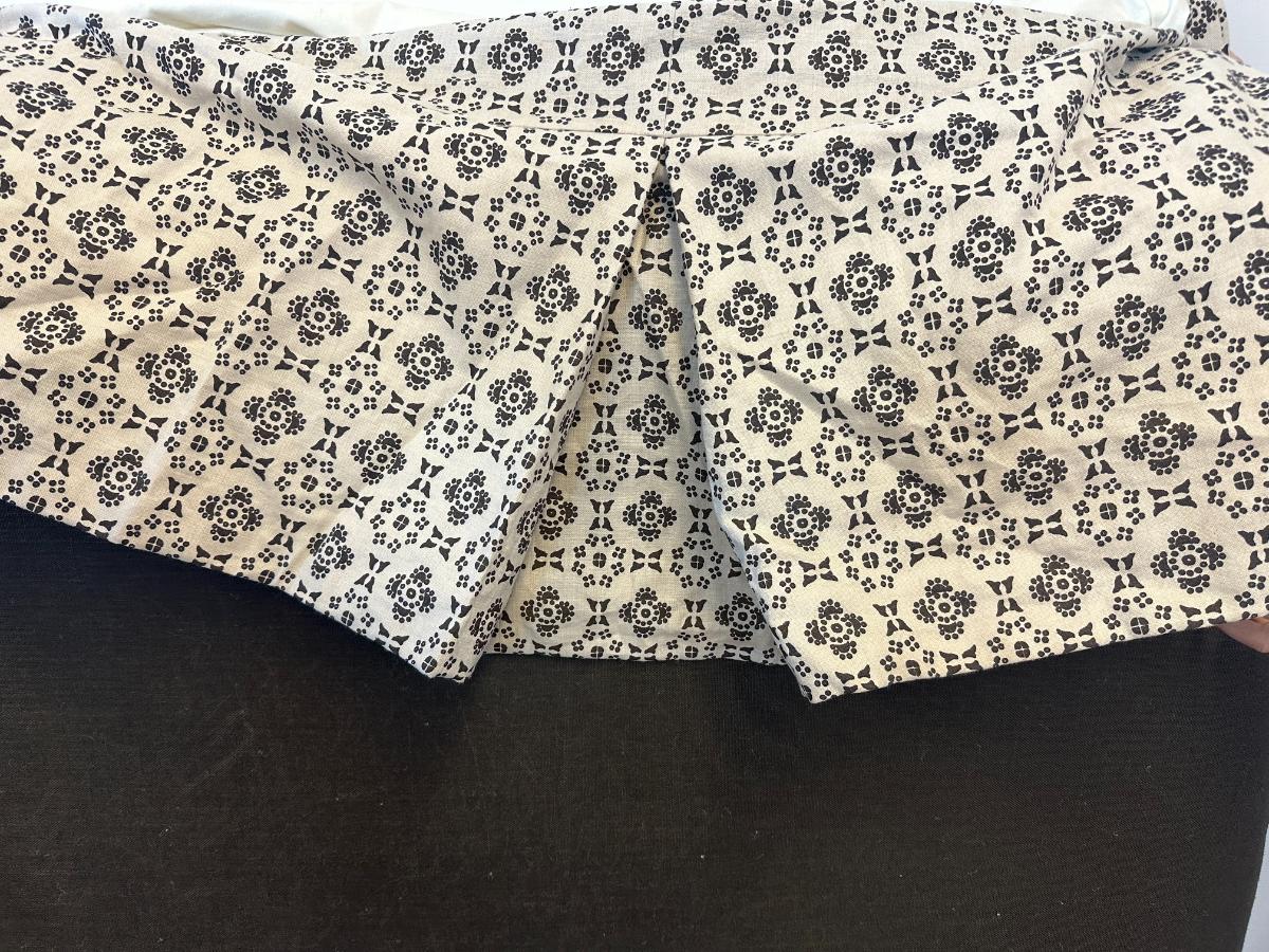 Dark Brown Upholstered Queen Headboard & Coordinating Bedskirt