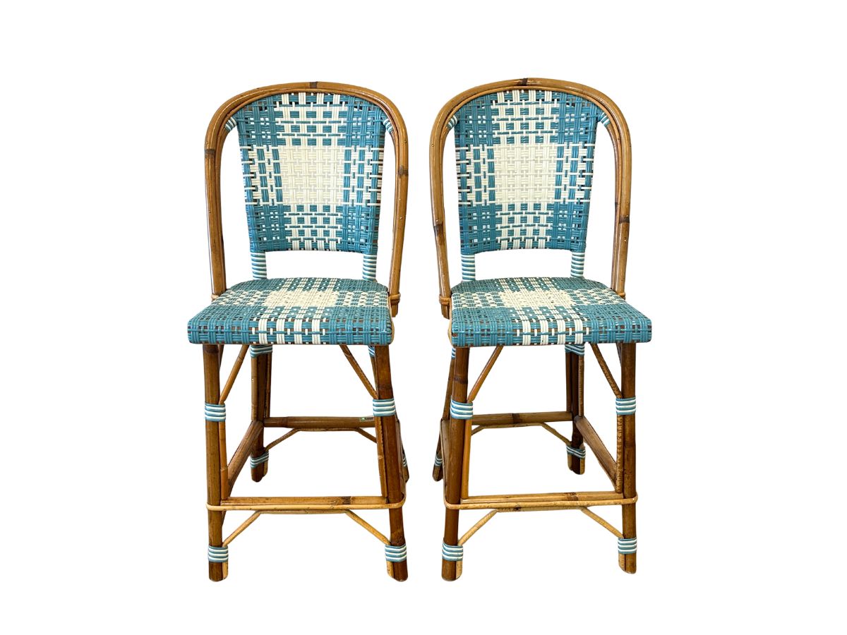 Vintage Maison Louis Drucker Marly Bar Stools, Pair