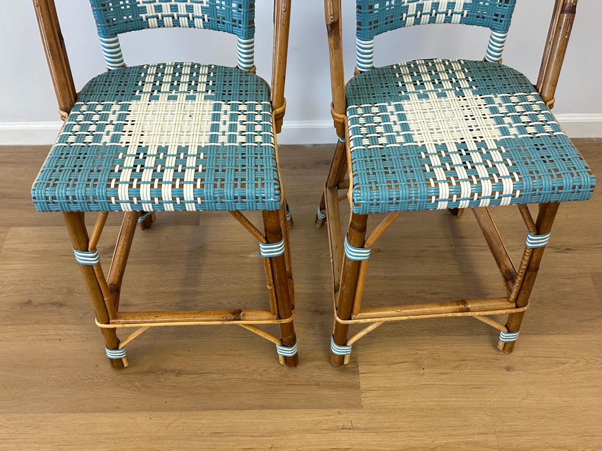 Vintage Maison Louis Drucker Marly Bar Stools, Pair