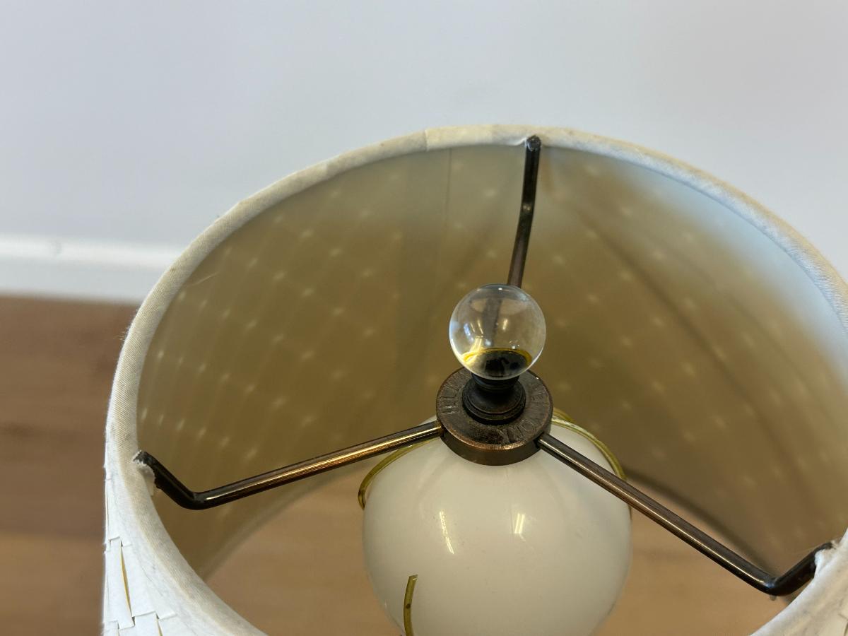 Visual Comfort Strie Buffet Lamps with Illume NYC Custom Shades, Pair