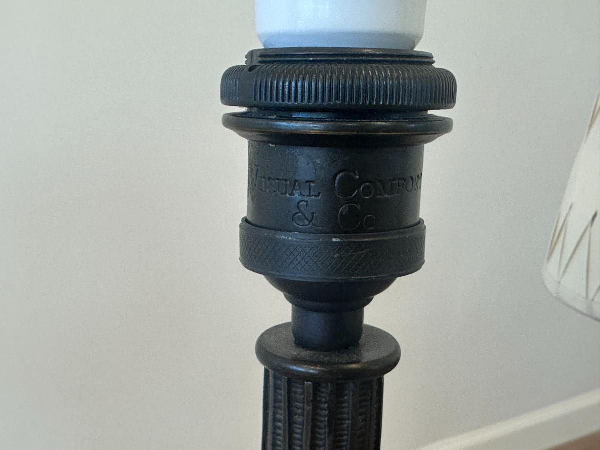 Visual Comfort Strie Buffet Lamps with Illume NYC Custom Shades, Pair