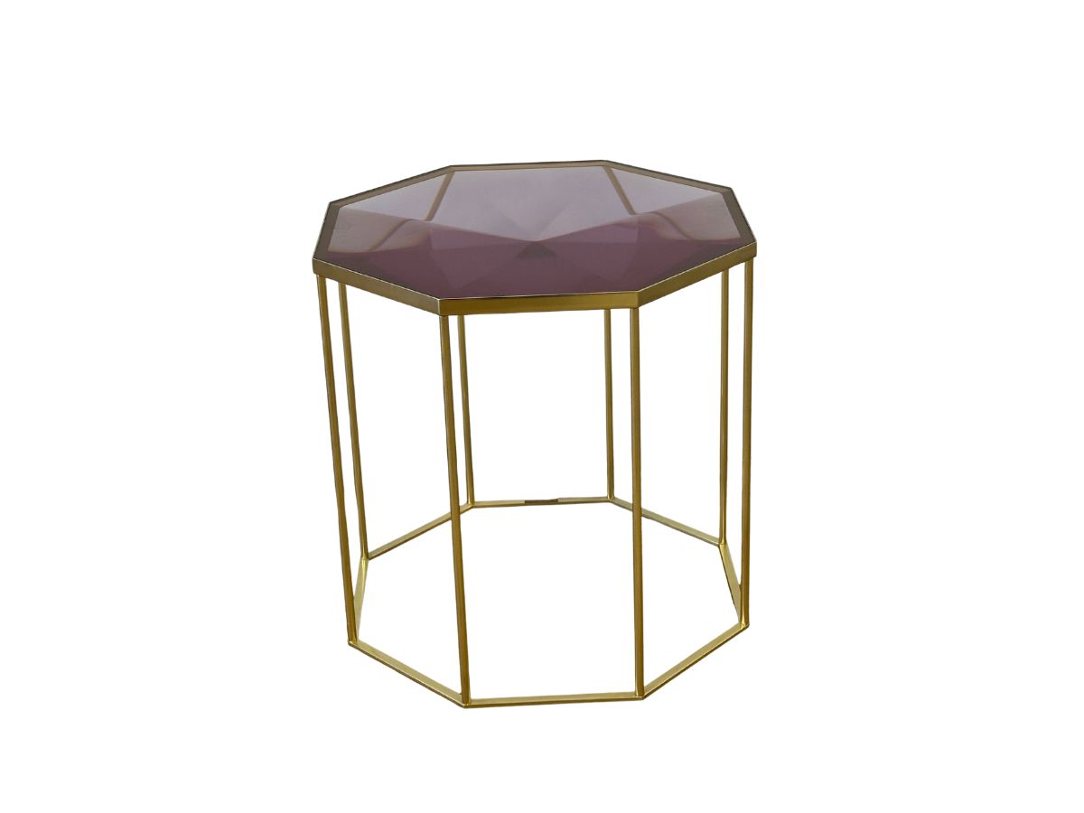 McCollin Bryan Tallis Table in Rose Quartz/Brass