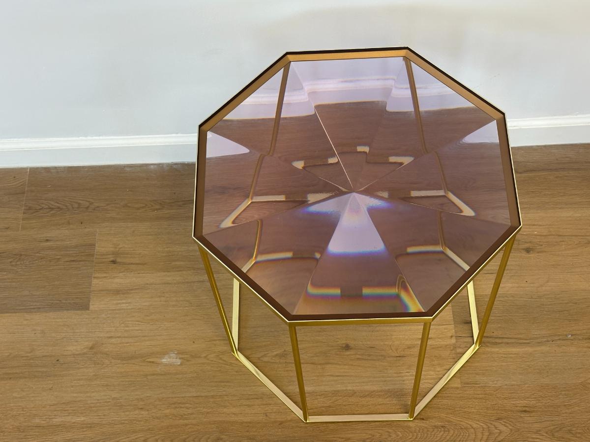 McCollin Bryan Tallis Table in Rose Quartz/Brass