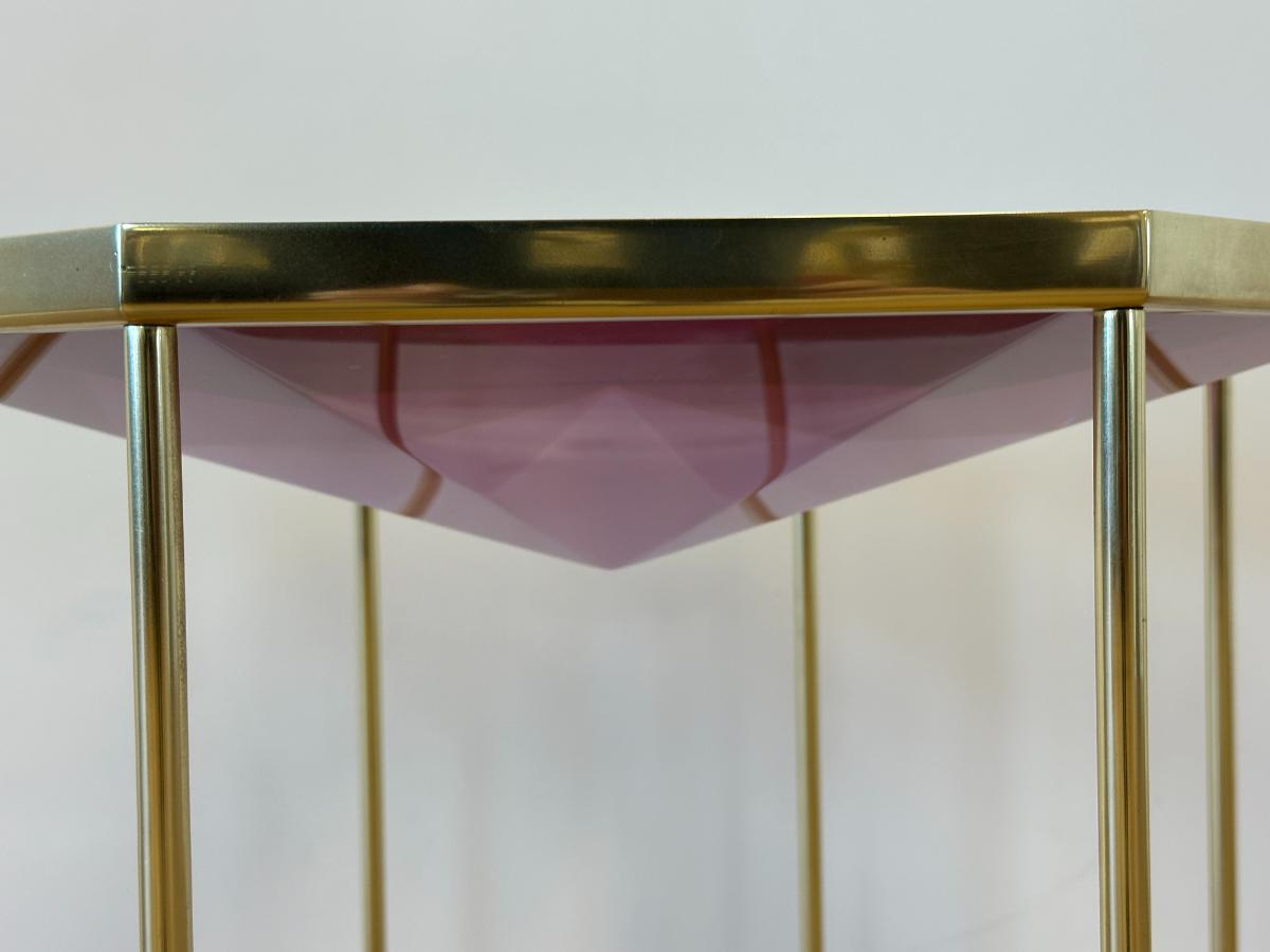 McCollin Bryan Tallis Table in Rose Quartz/Brass