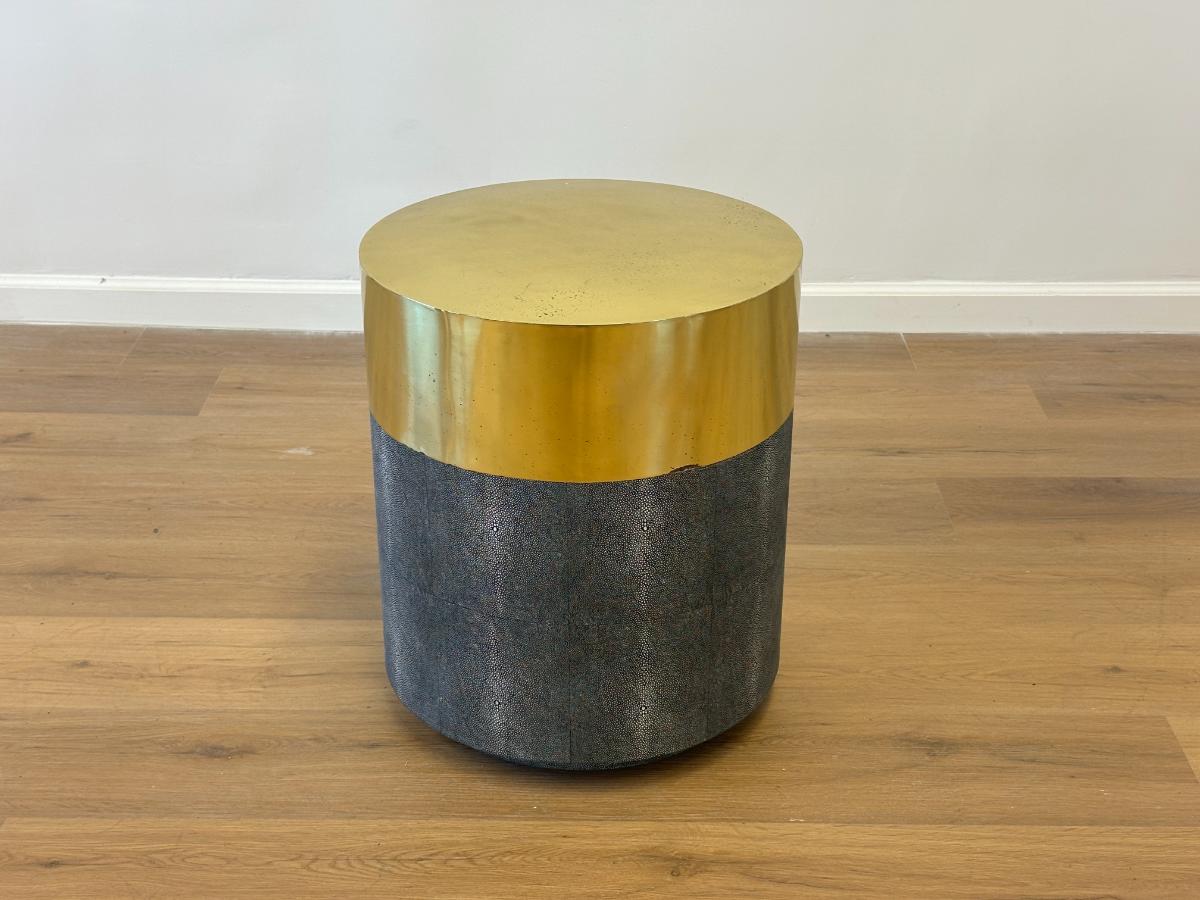 Moniker Home Lavin "Shagreen" Stool, Grey