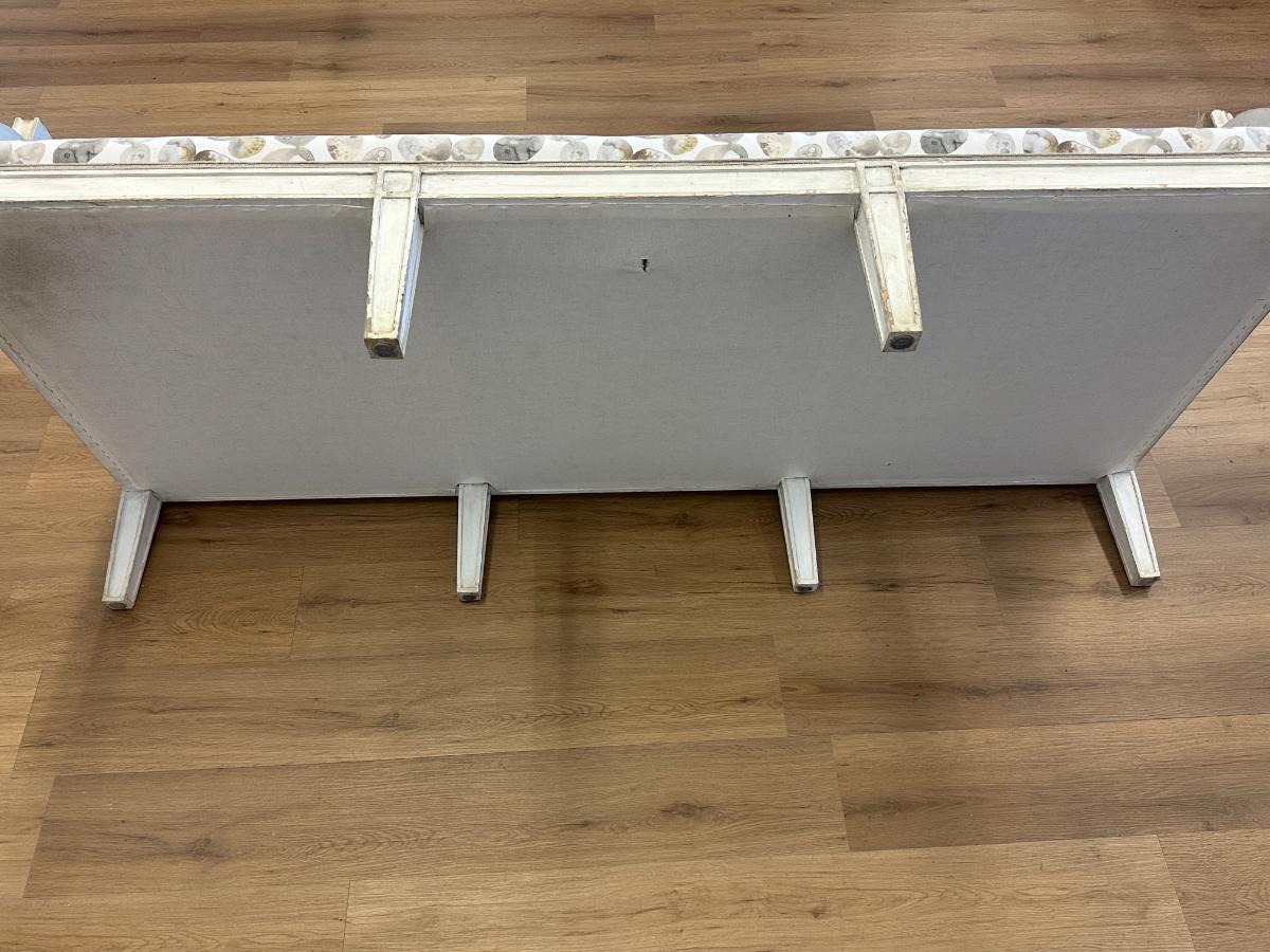 Custom Upholstered Cane Back Sofa, 1 of 2