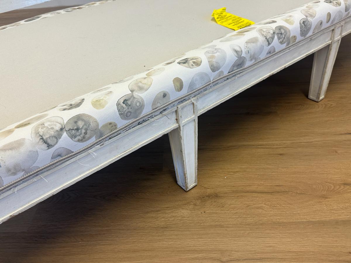 Custom Upholstered Cane Back Sofa, 2 of 2