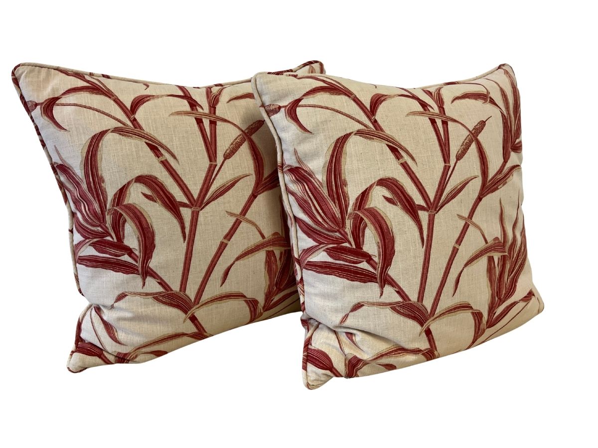 Custom Botanical Print Pillows, Pair