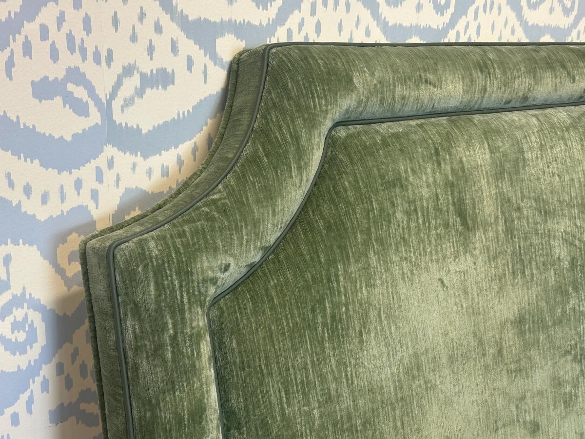 Custom Green Velvet Full Size Headboard