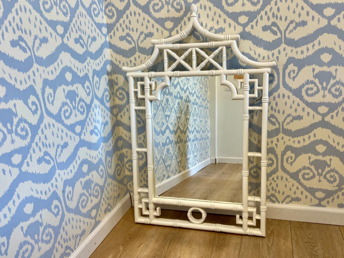 White Chinoiserie Mirror