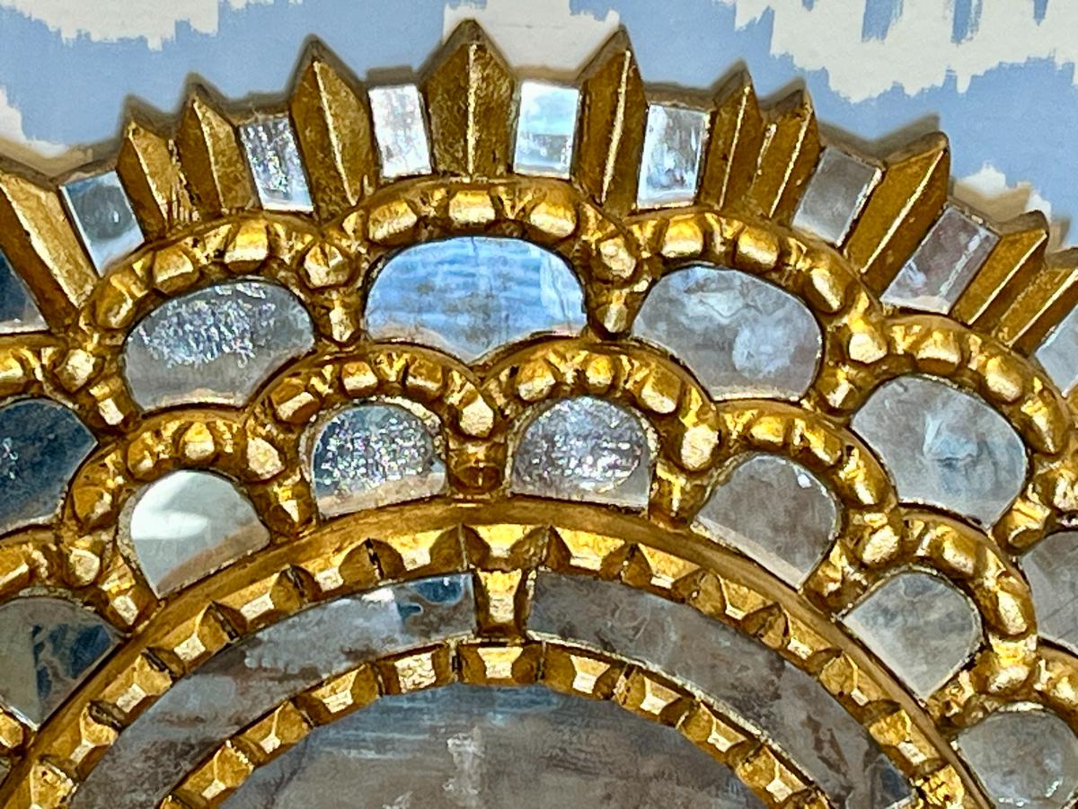 Gold Leaf Oval Sunburst Mirror