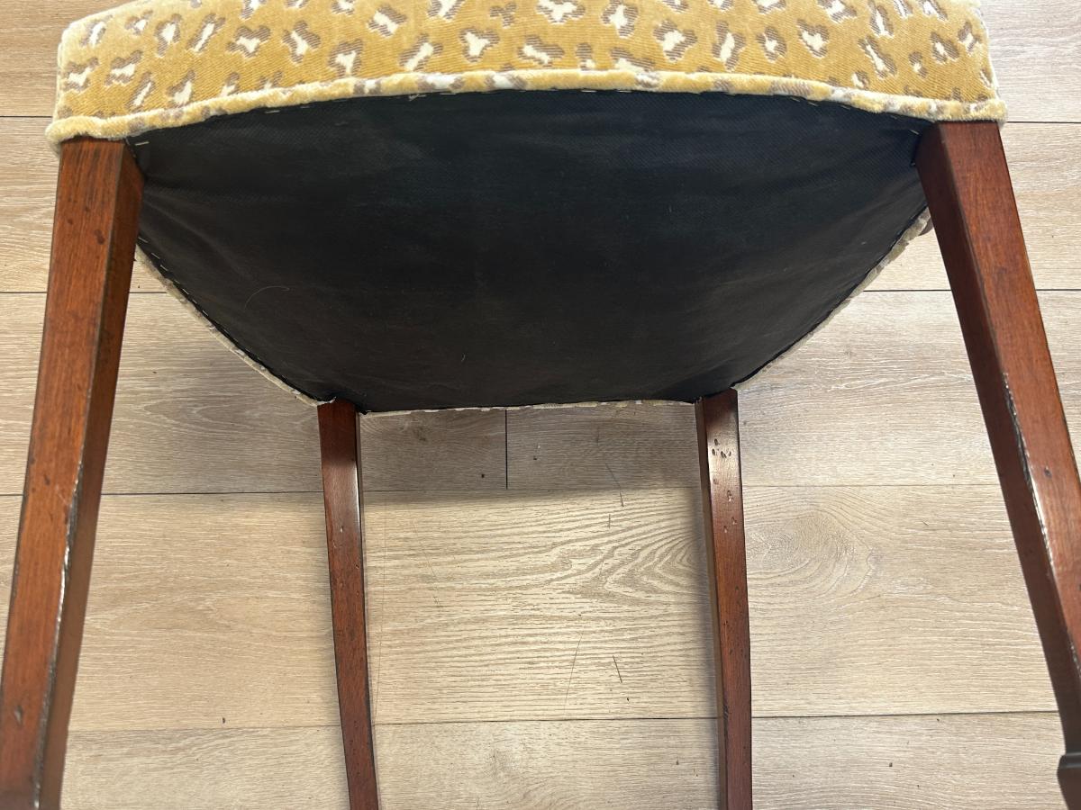 Custom Upholstered Shield Back Dining Chairs, Set of 10