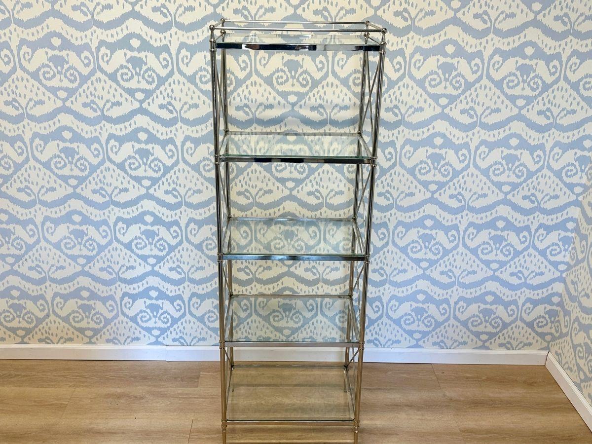 Polished Nickel 5 Shelf Etagere Bookcase