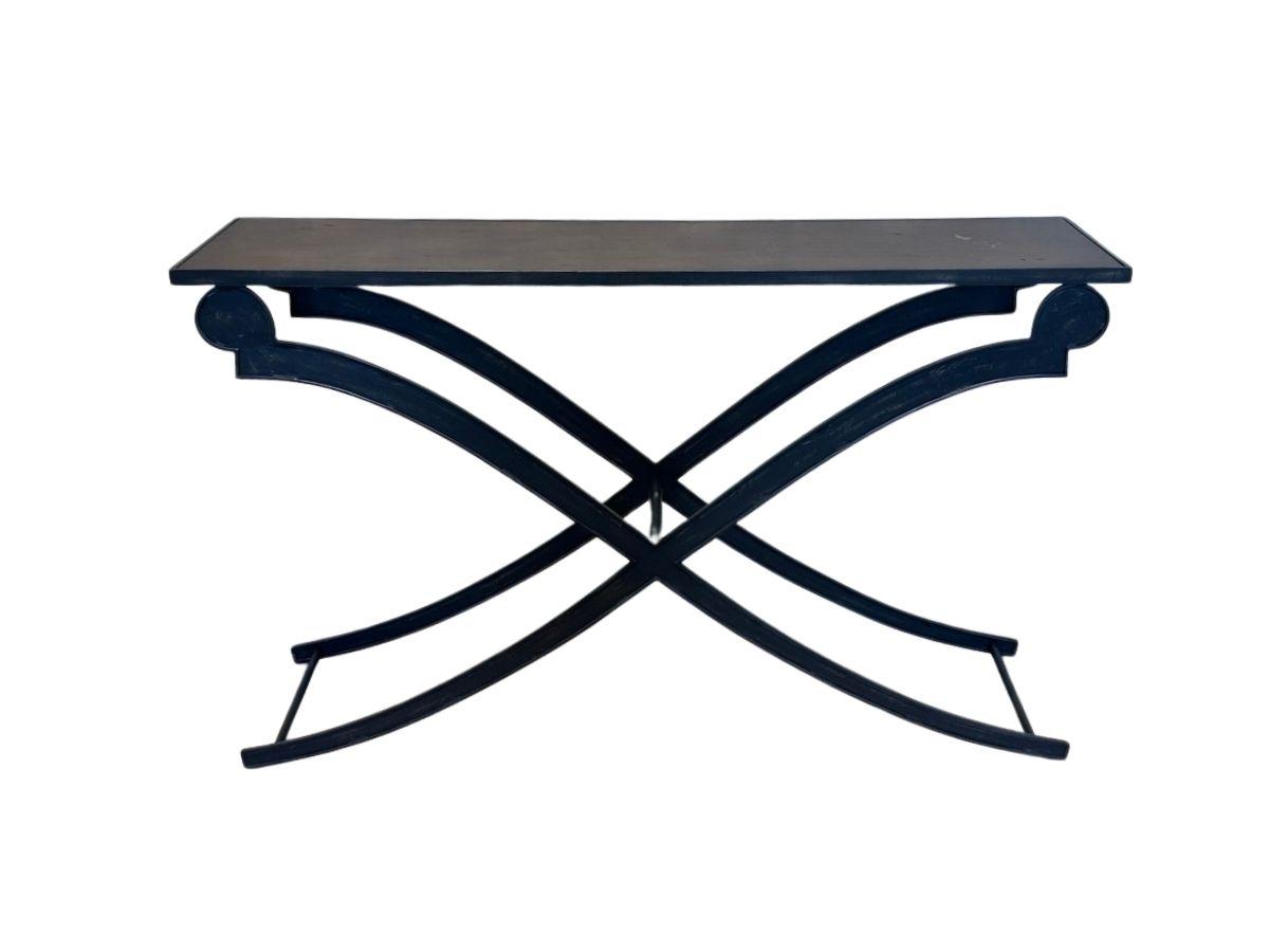 Metal and Wood Console Table