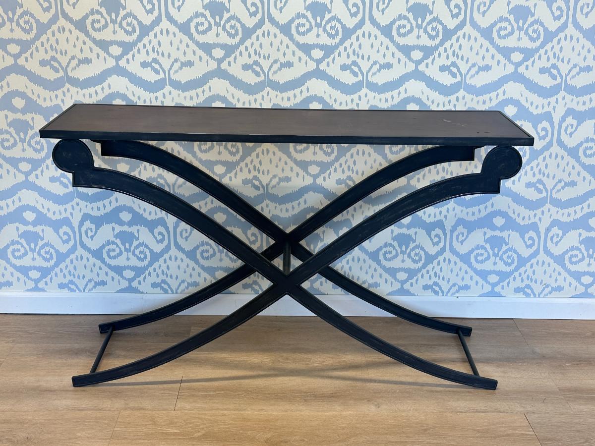 Metal and Wood Console Table