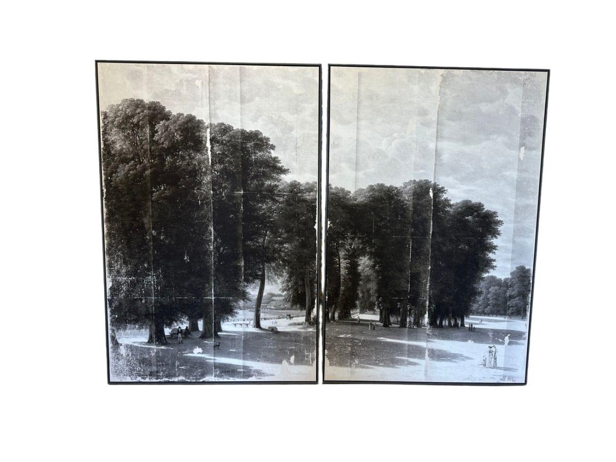 Grisaille Landscape Diptych from Celadon Art