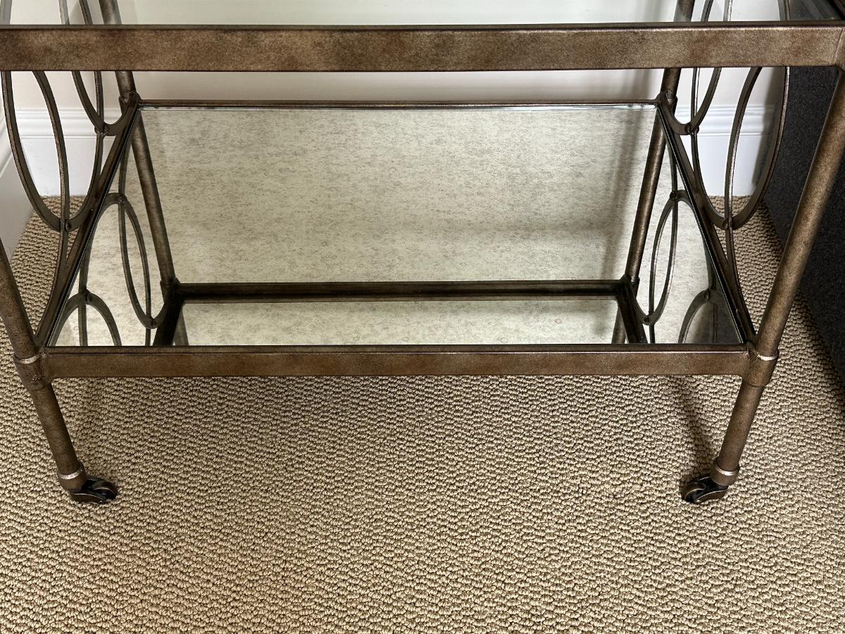 Lillian August Metal and Glass End Table/Cart