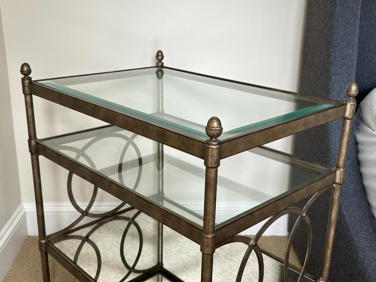 Lillian August Metal and Glass End Table/Cart