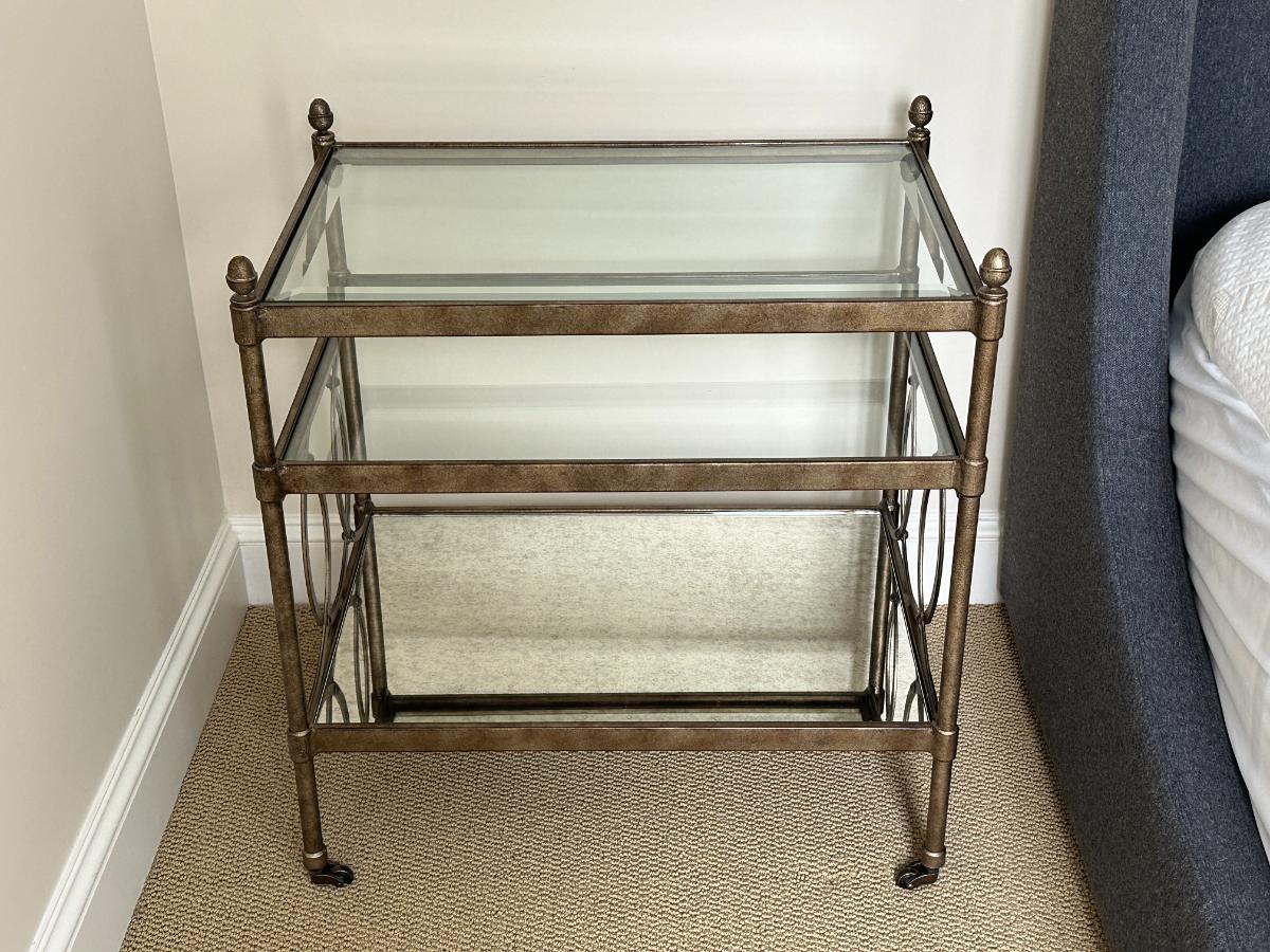 Lillian August Metal and Glass End Table/Cart