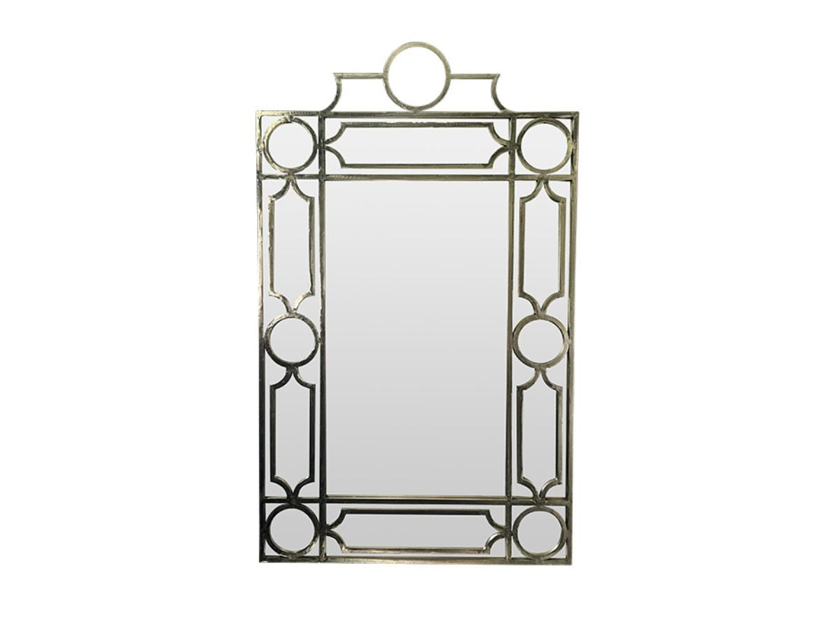Worlds Away Treillage Silver Leaf Mirror
