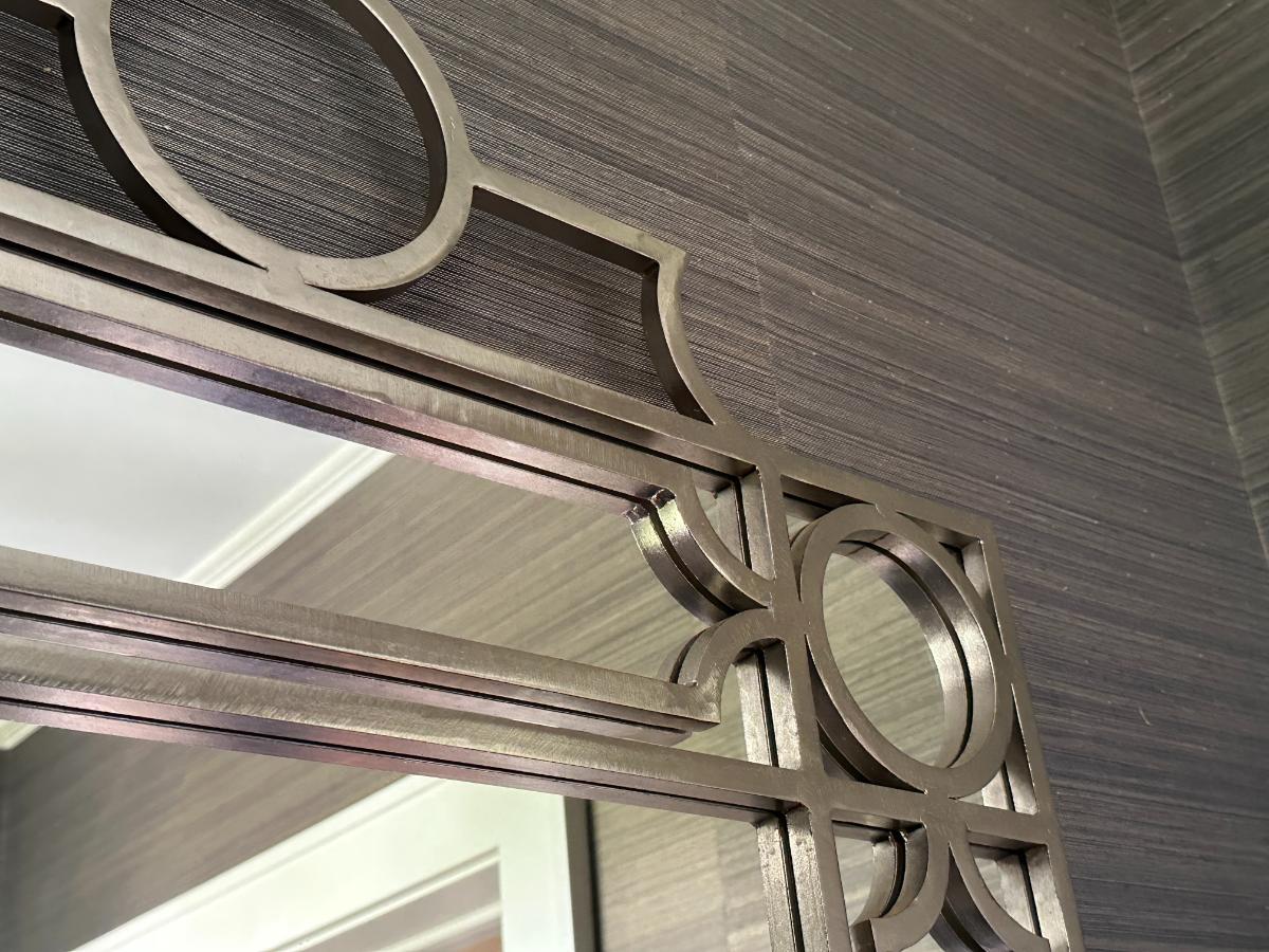 Worlds Away Treillage Silver Leaf Mirror