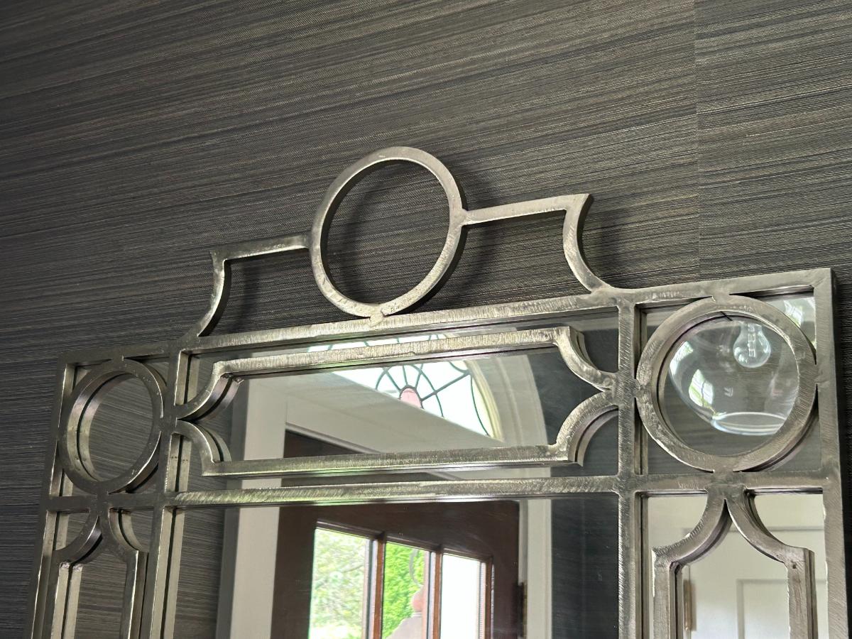 Worlds Away Treillage Silver Leaf Mirror