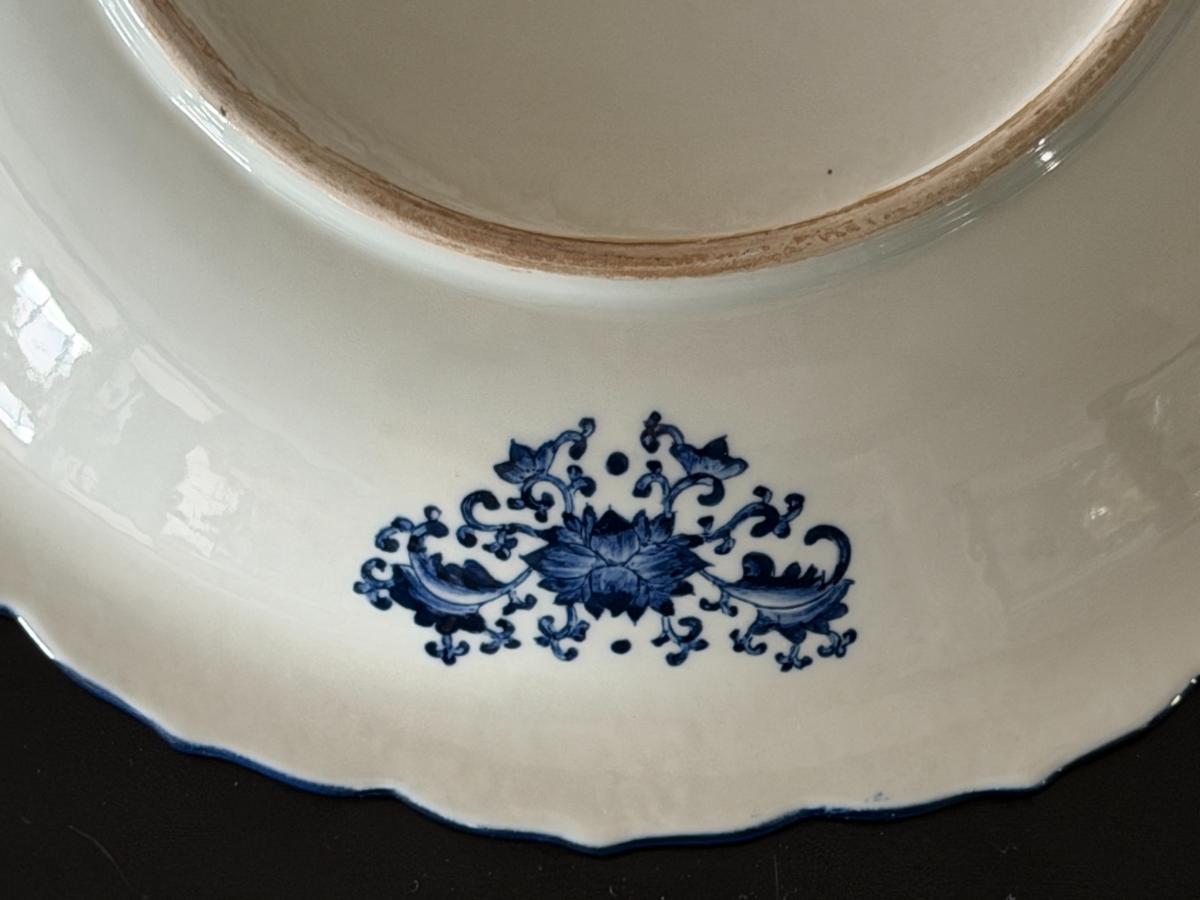 Blue & White Porcelain Scalloped Platter