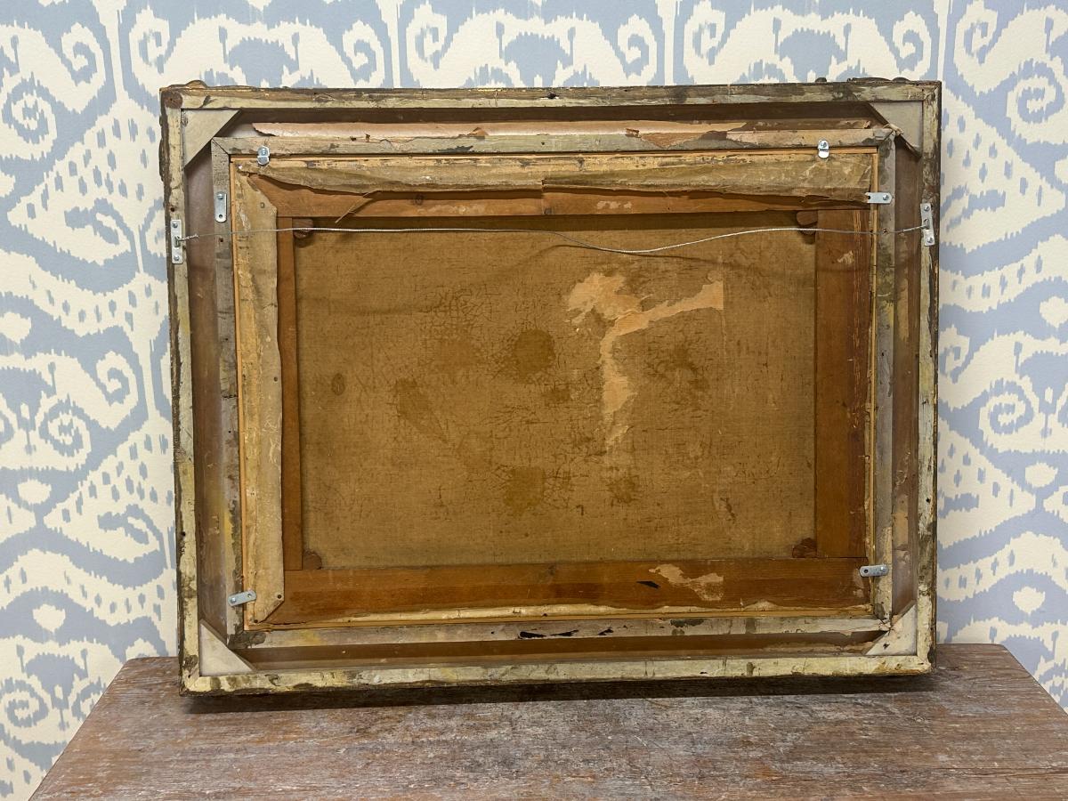 Portrait of a Horse in Stable, Oil on Canvas