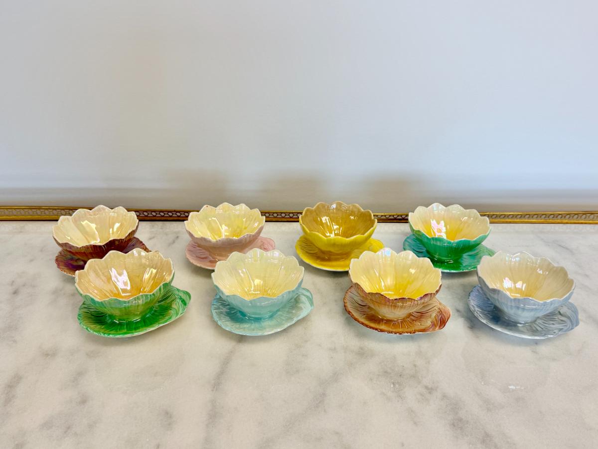 Vintage Royal Winton Grimwades Lustre Lotus Dessert Dishes, Set of 8