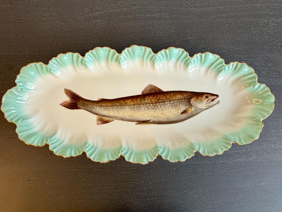 Antique Limoges Fish Plates and Serving Pieces, Set of 15
