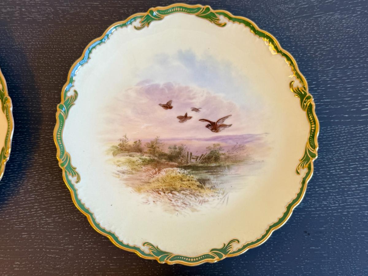 Limoges Hand Painted Cabinet Plates Made for Tiffany & Co. , Set of 4