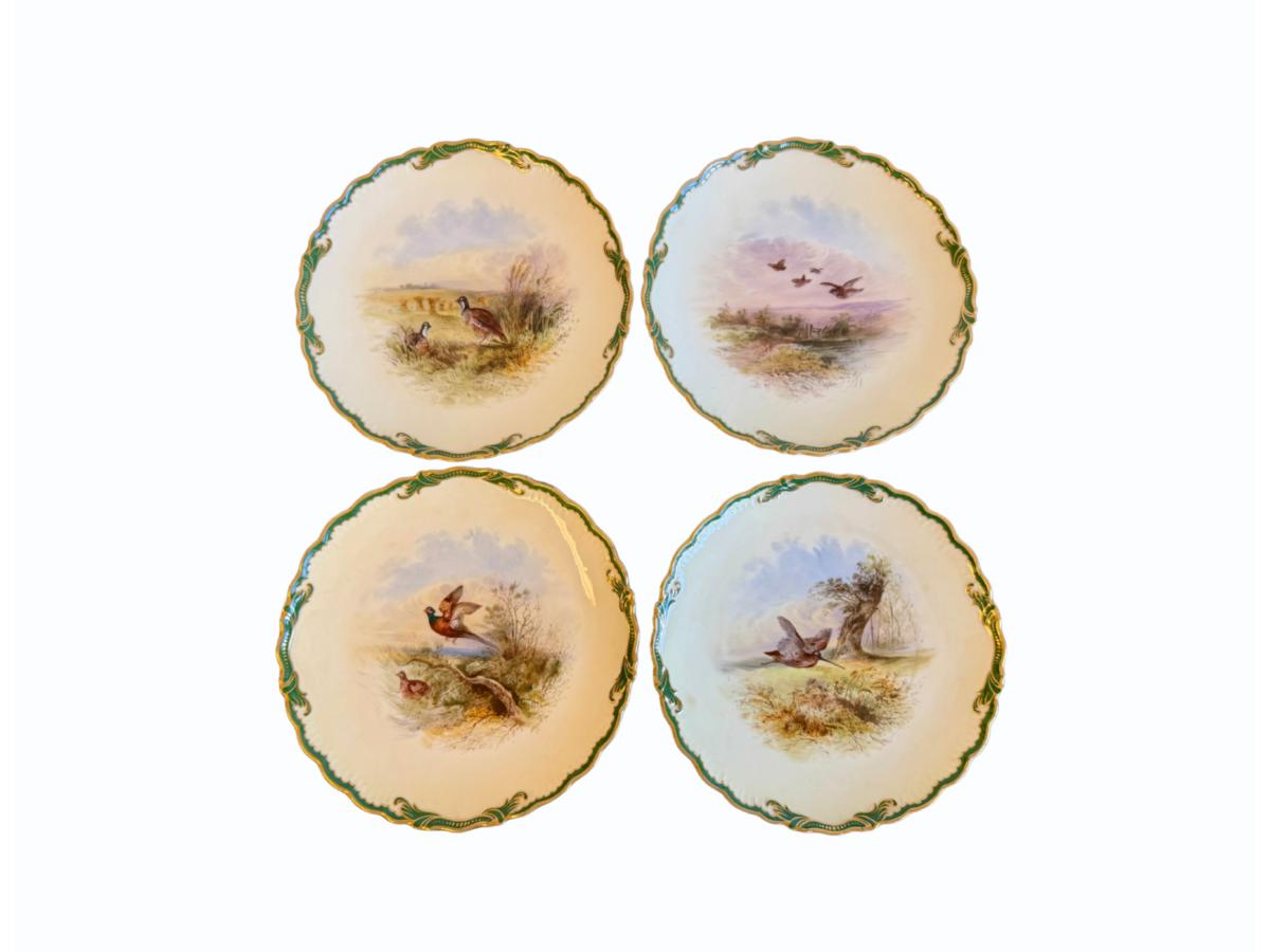 Limoges Hand Painted Cabinet Plates Made for Tiffany & Co. , Set of 4