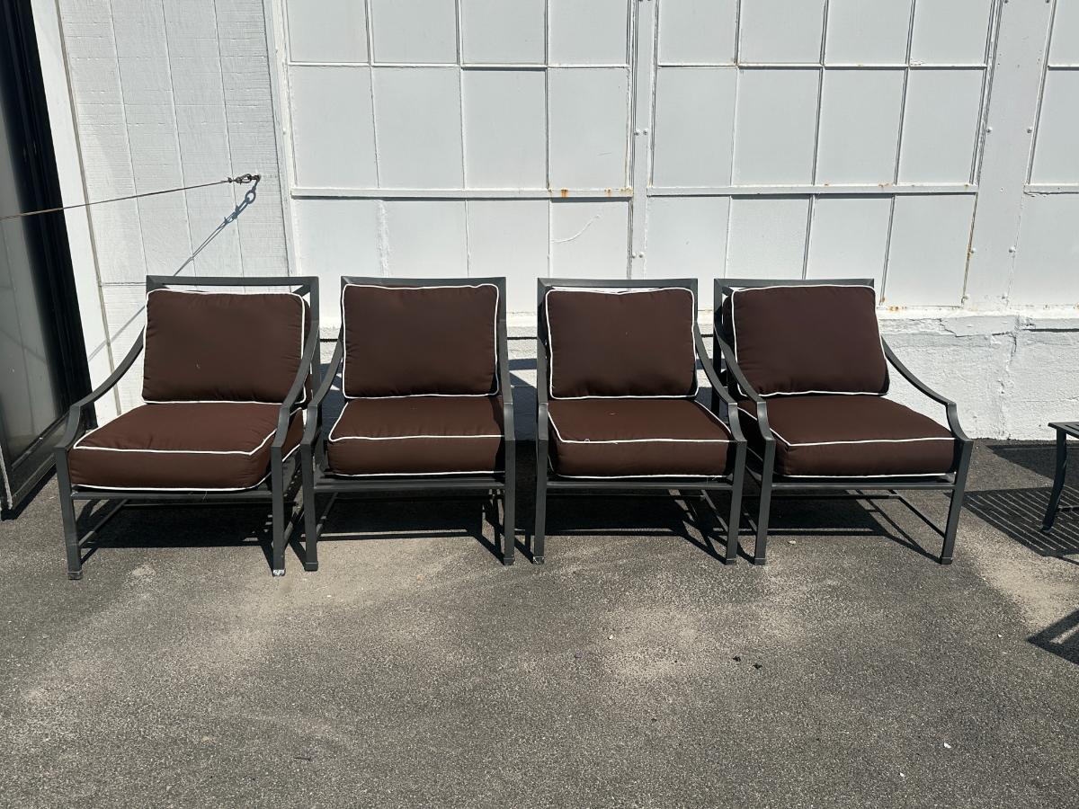 Restoration Hardware Carmel Outdoor Chairs with Cocktail Table, Set of 5 Pieces