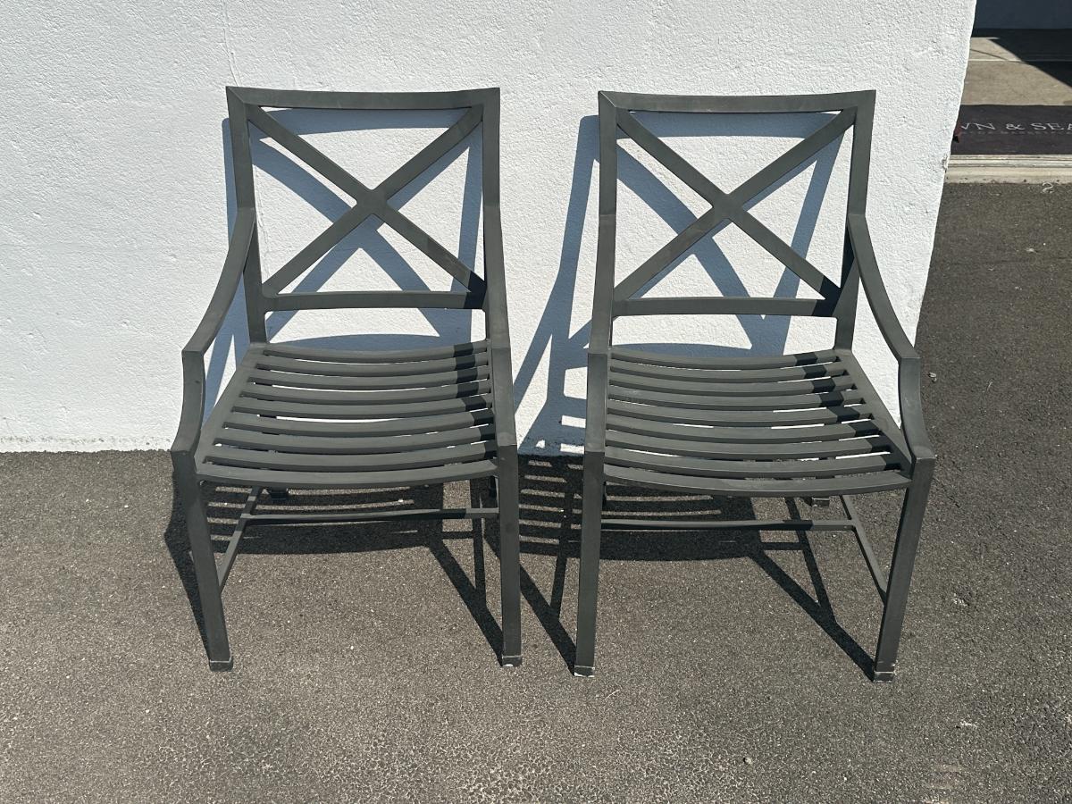 Restoration Hardware Outdoor Side Chairs, Pair