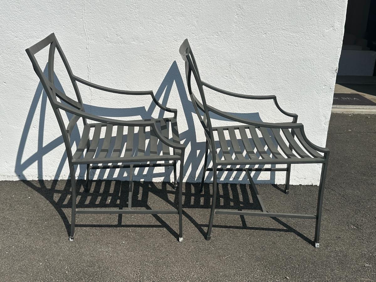 Restoration Hardware Outdoor Side Chairs, Pair