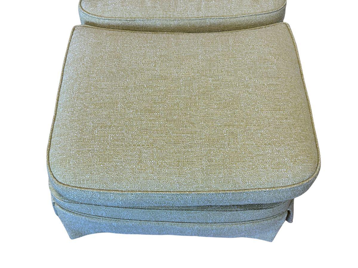 Skirted Club Chair & Ottoman, Newly Upholstered
