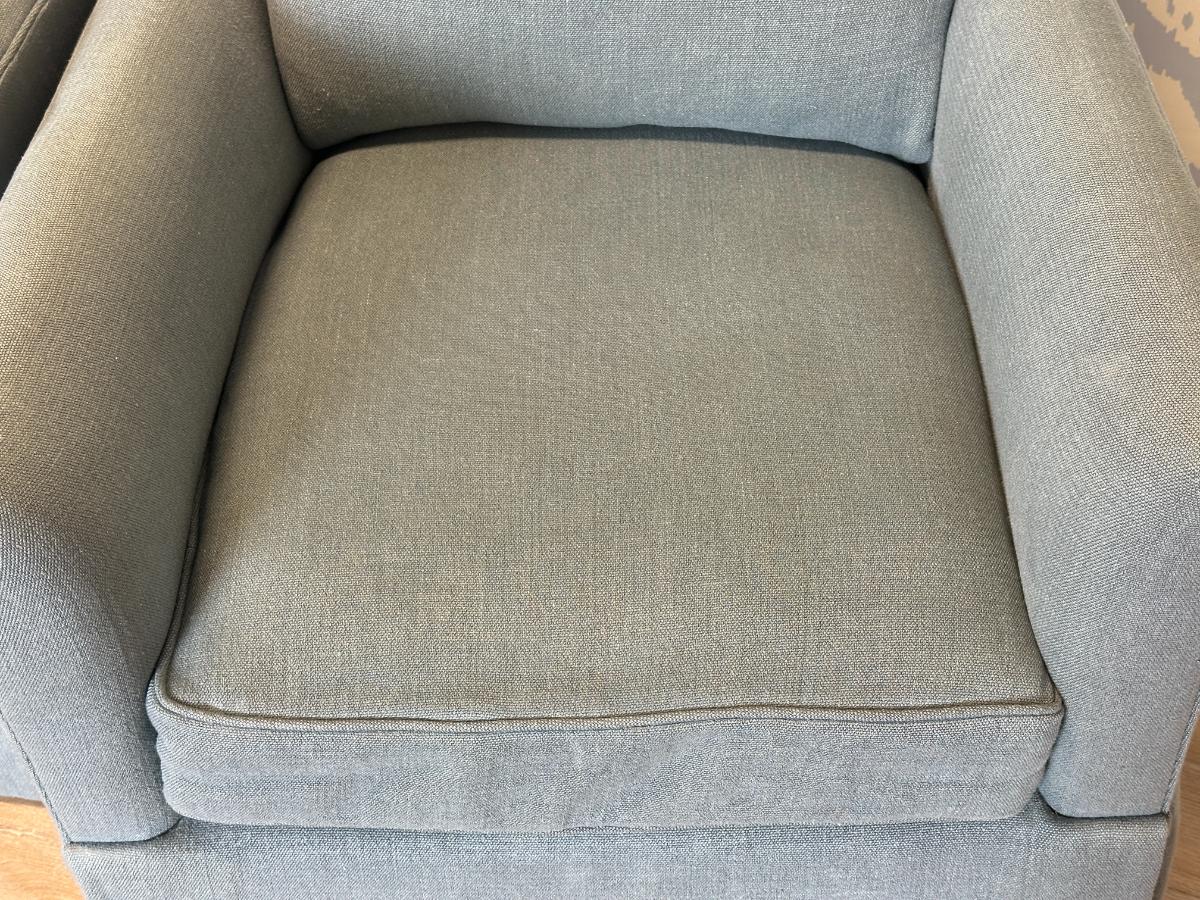 Highland House Blue Brighton Skirted Swivel Chairs, Pair