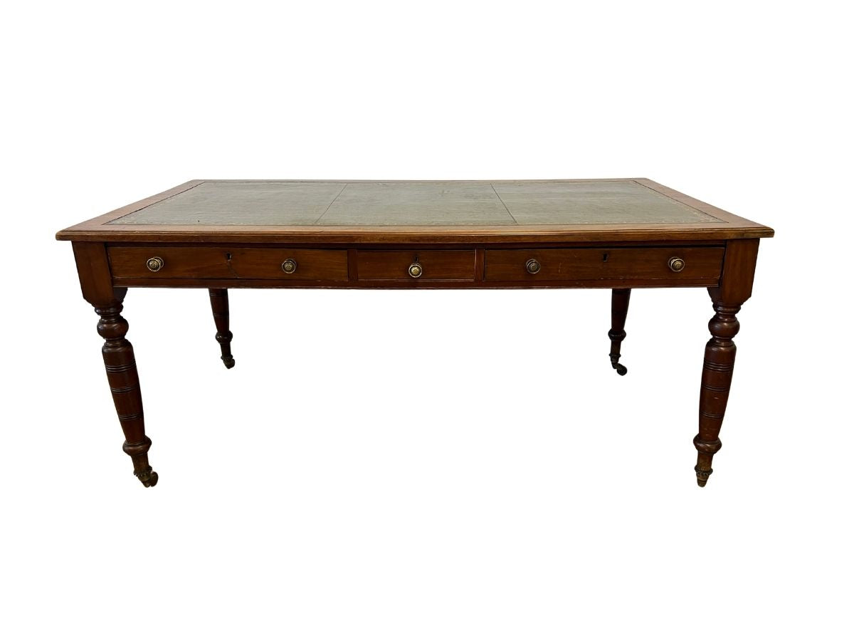 Mahogany Writing Table with Leather Top