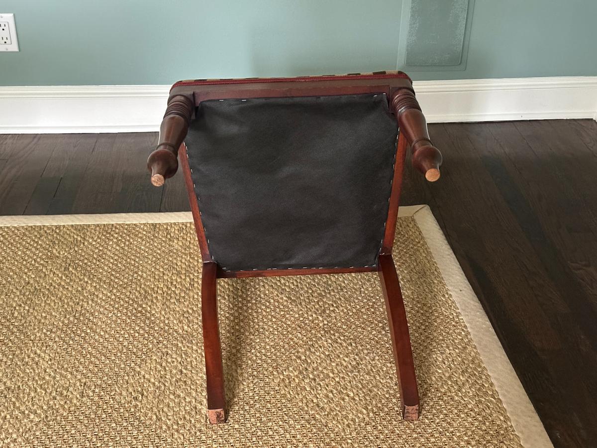 Regency Style Side Chairs with Custom Upholstered Seats in Pollack Cut Velvet, Set of 8