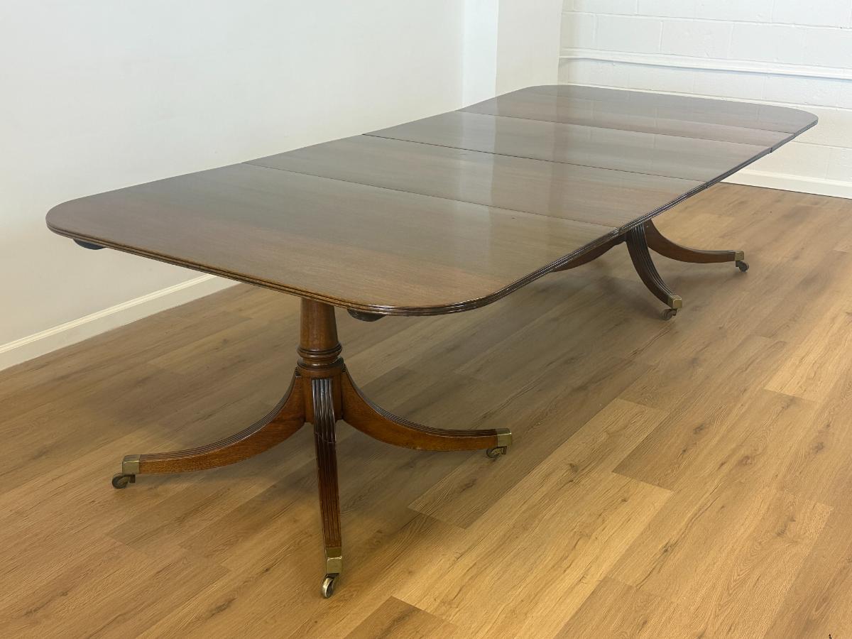 Antique Mahogany Double Pedestal Dining Table